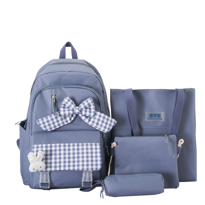 Студенческий рюкзак, женский рюкзак из четырех частей с бантом, школьный рюкзак большой емкости
Студенческий рюкзак, женский рюкзак из четырех частей с бантом, школьный рюкзак большой емкости