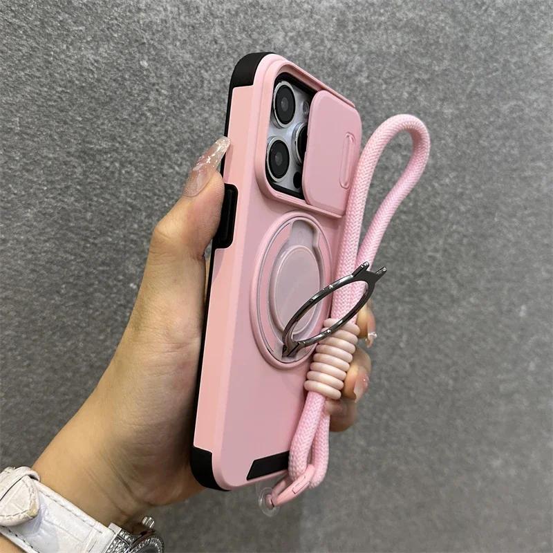 Чехол Armor Magnetic Bracket для iPhone 16 14 13 12 11 15 Pro Max Plus с защитой камеры на шнурке и выдвижным чехлом, противоударный чехол For iPhone 16&Case & Strap розовый
Чехол Armor Magnetic Bracket для iPhone 16 14 13 12 11 15 Pro Max Plus с защитой камеры на шнурке и выдвижным чехлом, противоударный чехол For iPhone 16&Case & Strap розовый