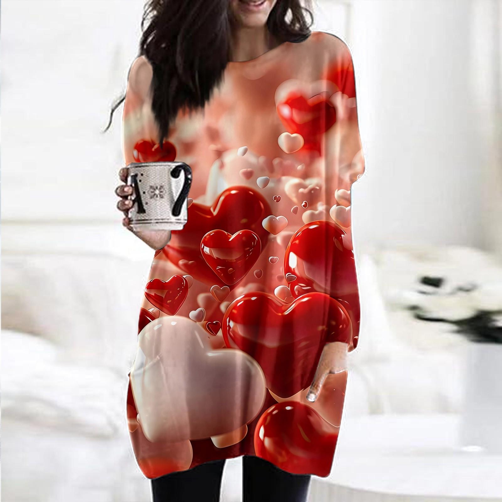 Женский модный повседневный топ с длинным рукавом и круглым вырезом ко Дню святого Валентина с принтом в виде сердца XL
Женский модный повседневный топ с длинным рукавом и круглым вырезом ко Дню святого Валентина с принтом в виде сердца XL