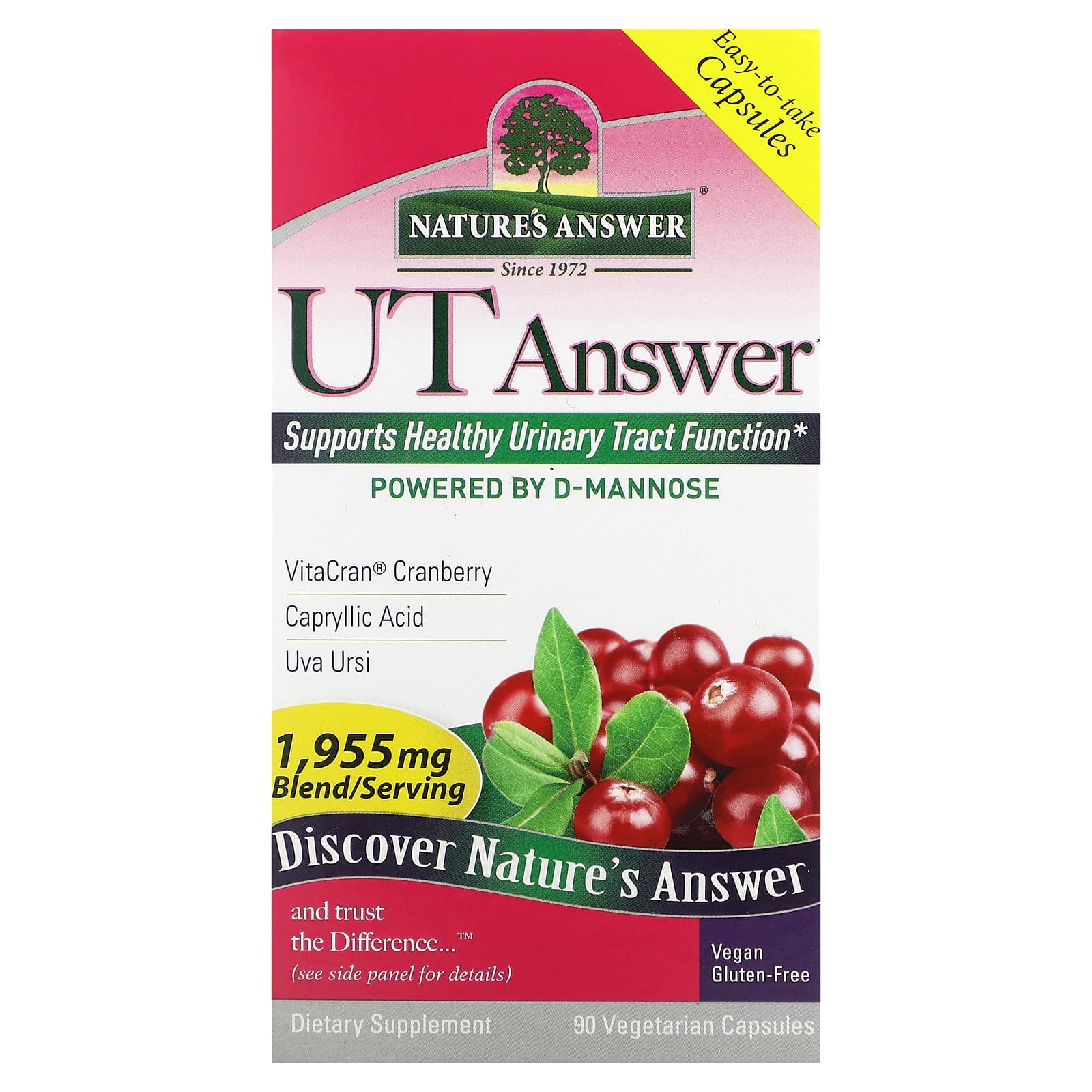 Nature s Answer, UT Answer, 1955 мг, 90 рослинних капсул (651,66 мг на капсулу)
Nature s Answer, UT Answer, 1955 мг, 90 рослинних капсул (651,66 мг на капсулу)