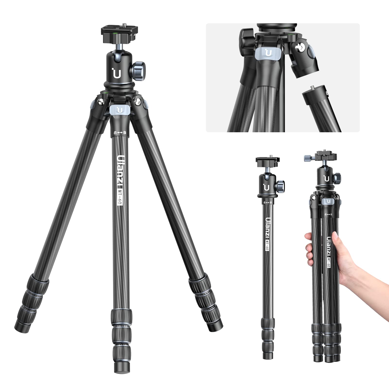 Ulanzi Carbon Fiber Camera Adjustable Pan Telescopic Travel Tripod with Center Axis for Smartphone Includes Storage Maximum lbs Weight Suitable for чёрный
Ulanzi Carbon Fiber Camera Adjustable Pan Telescopic Travel Tripod with Center Axis for Smartphone Includes Storage Maximum lbs Weight Suitable for чёрный