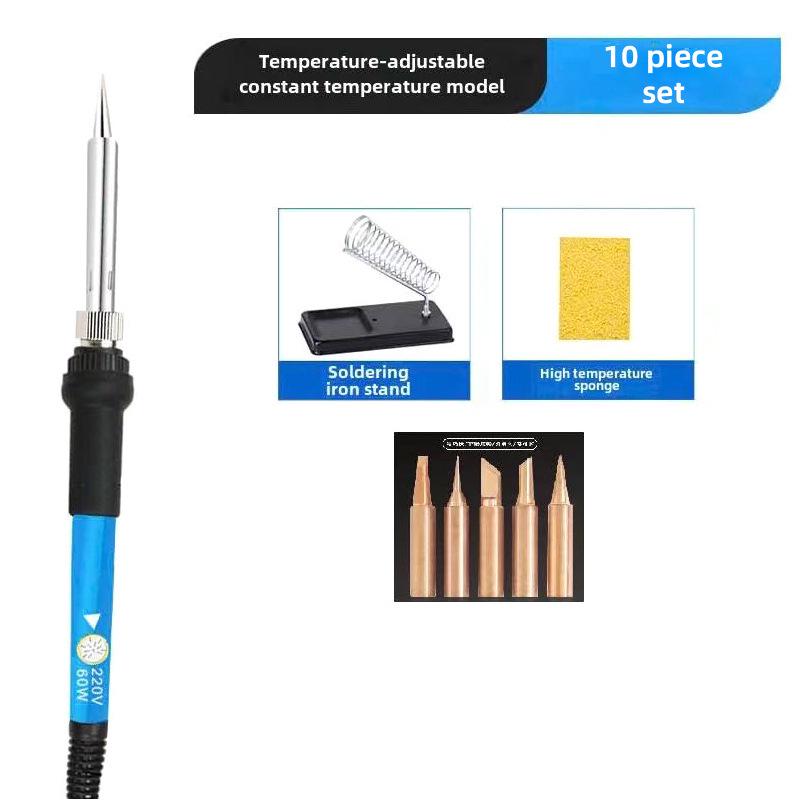 220V 60W Temperature-Controlled Electric Soldering Iron Set - 8 Pieces, Compatible with UK/EU/China Standards Small Adjustable 8-Piece Set (European Standard)
220V 60W Temperature-Controlled Electric Soldering Iron Set - 8 Pieces, Compatible with UK/EU/China Standards Small Adjustable 8-Piece Set (European Standard)