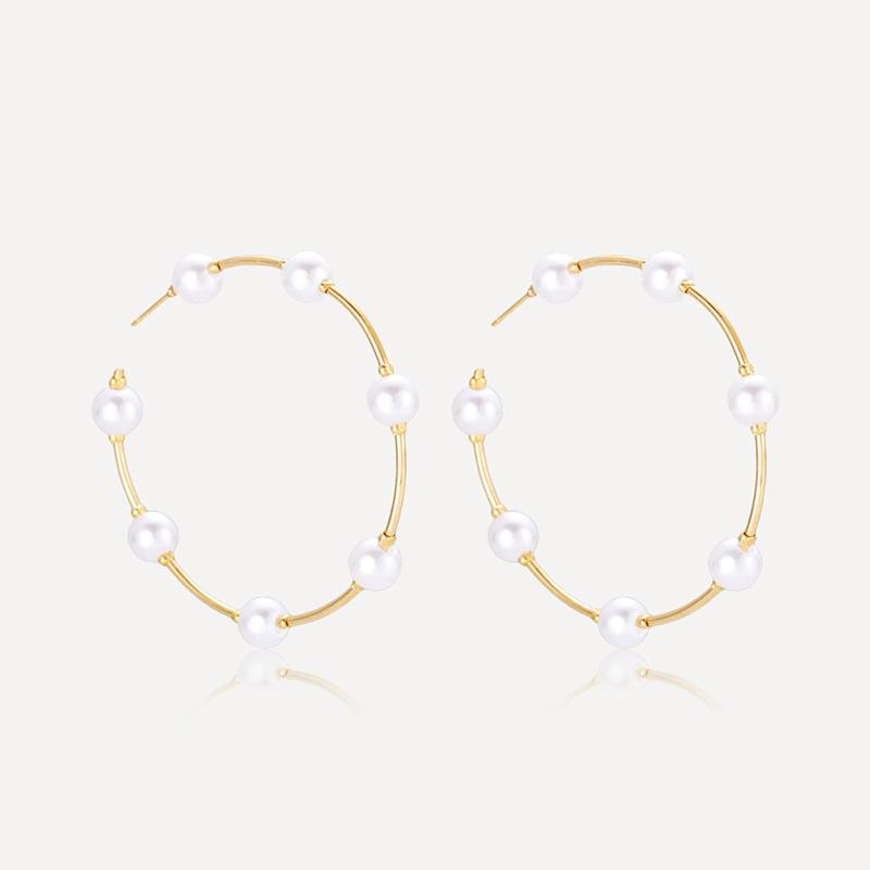 Bohmeian White Imitation Pearl Round Circle Hoop Earrings Female Golden Color Big Statement Earrings Exaggerate Party Zircon
Bohmeian White Imitation Pearl Round Circle Hoop Earrings Female Golden Color Big Statement Earrings Exaggerate Party Zircon