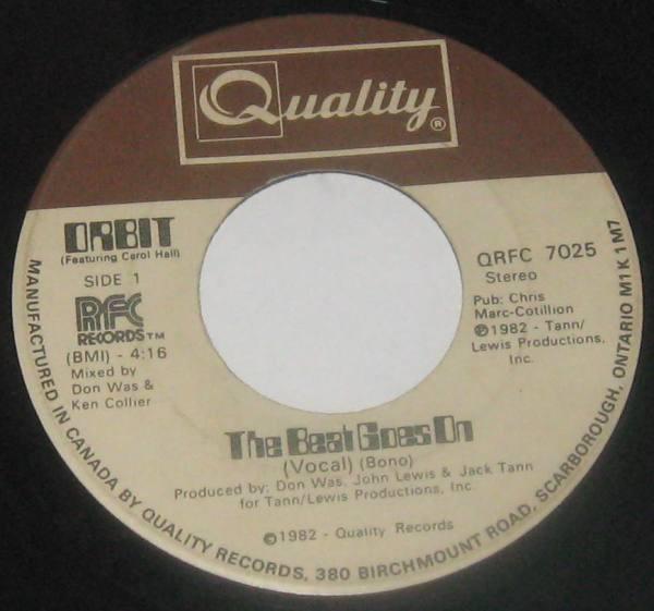 7inch Record ORBIT, CAROL HALL - The Beat Goes On QRFC7025 Quality, RFC Re 1982 Canada Dance & Electronica Used
7inch Record ORBIT, CAROL HALL - The Beat Goes On QRFC7025 Quality, RFC Re 1982 Canada Dance & Electronica Used