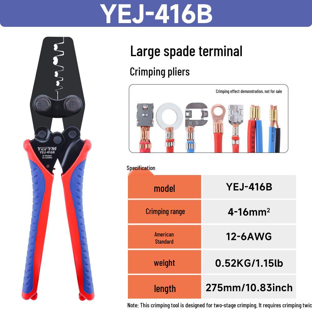 YFP-04B Parallel Crimp Pliers: Automotive Wiring Harness Spade Terminal Connector (6.3/4.8/2.8) No Specification
YFP-04B Parallel Crimp Pliers: Automotive Wiring Harness Spade Terminal Connector (6.3/4.8/2.8) No Specification