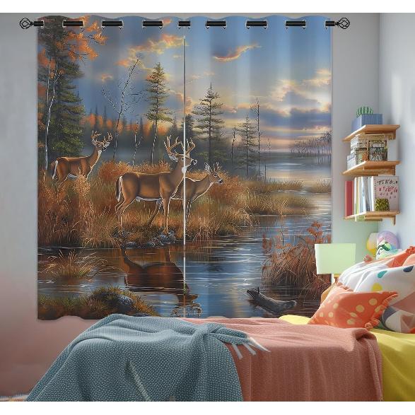 Whitetail Deer Blackout Curtains for Girls Boys Home Decor, Forest Hunting Wildlife Autumn Nature Grommet Thermal Insulated Drapes Darkening Window 42 W x 45 L (Pack of 1)
Whitetail Deer Blackout Curtains for Girls Boys Home Decor, Forest Hunting Wildlife Autumn Nature Grommet Thermal Insulated Drapes Darkening Window 42 W x 45 L (Pack of 1)