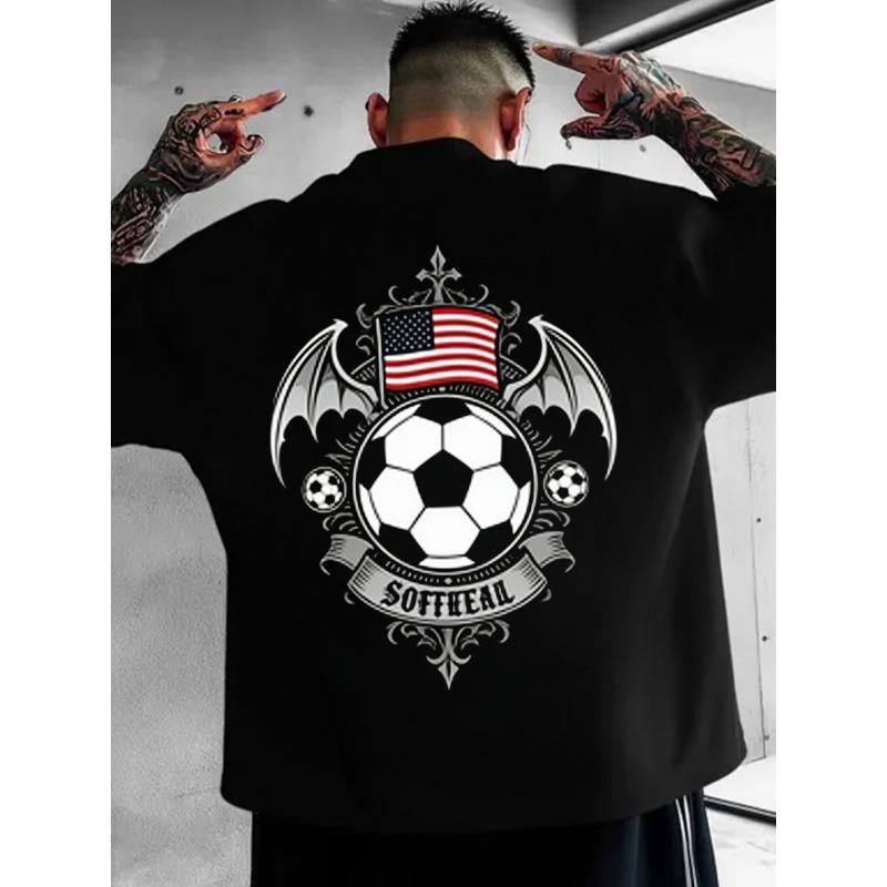 European sizes Men S Casual Streetwear T-Shirt with Oversized American Flag Bat Wing Soccer Graphic S чёрный
European sizes Men S Casual Streetwear T-Shirt with Oversized American Flag Bat Wing Soccer Graphic S чёрный