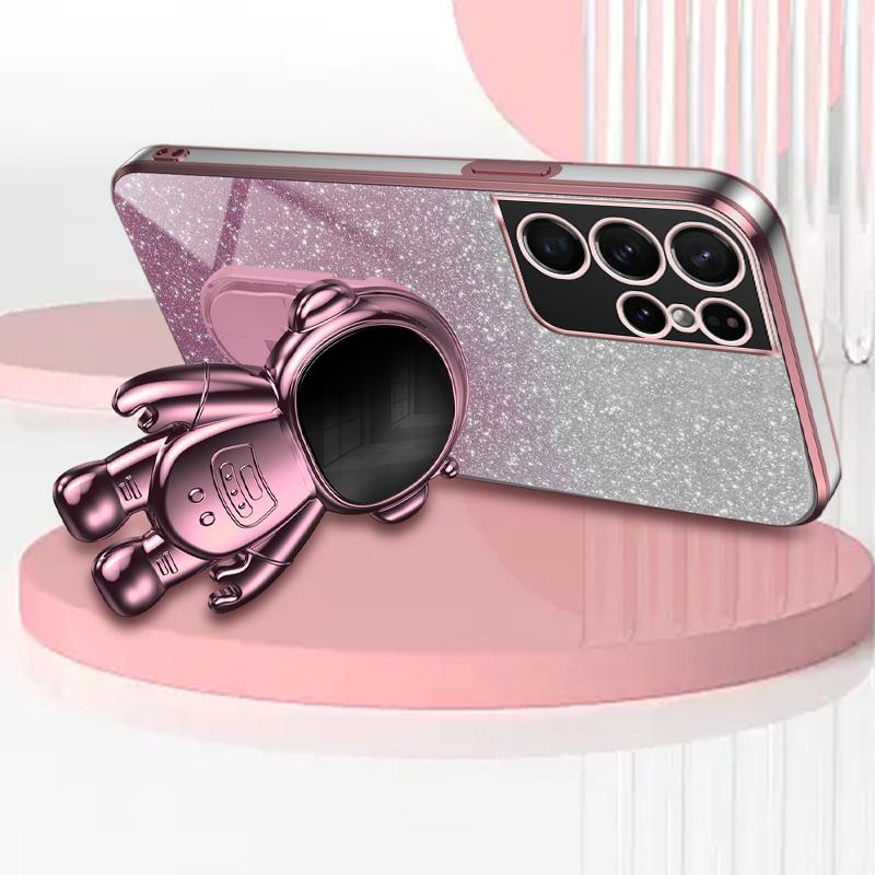 For Samsung Galaxy S21 Ultra 5G Case PC+TPU Anti-scratch Phone Cover with Astronaut Kickstand Pink
For Samsung Galaxy S21 Ultra 5G Case PC+TPU Anti-scratch Phone Cover with Astronaut Kickstand Pink