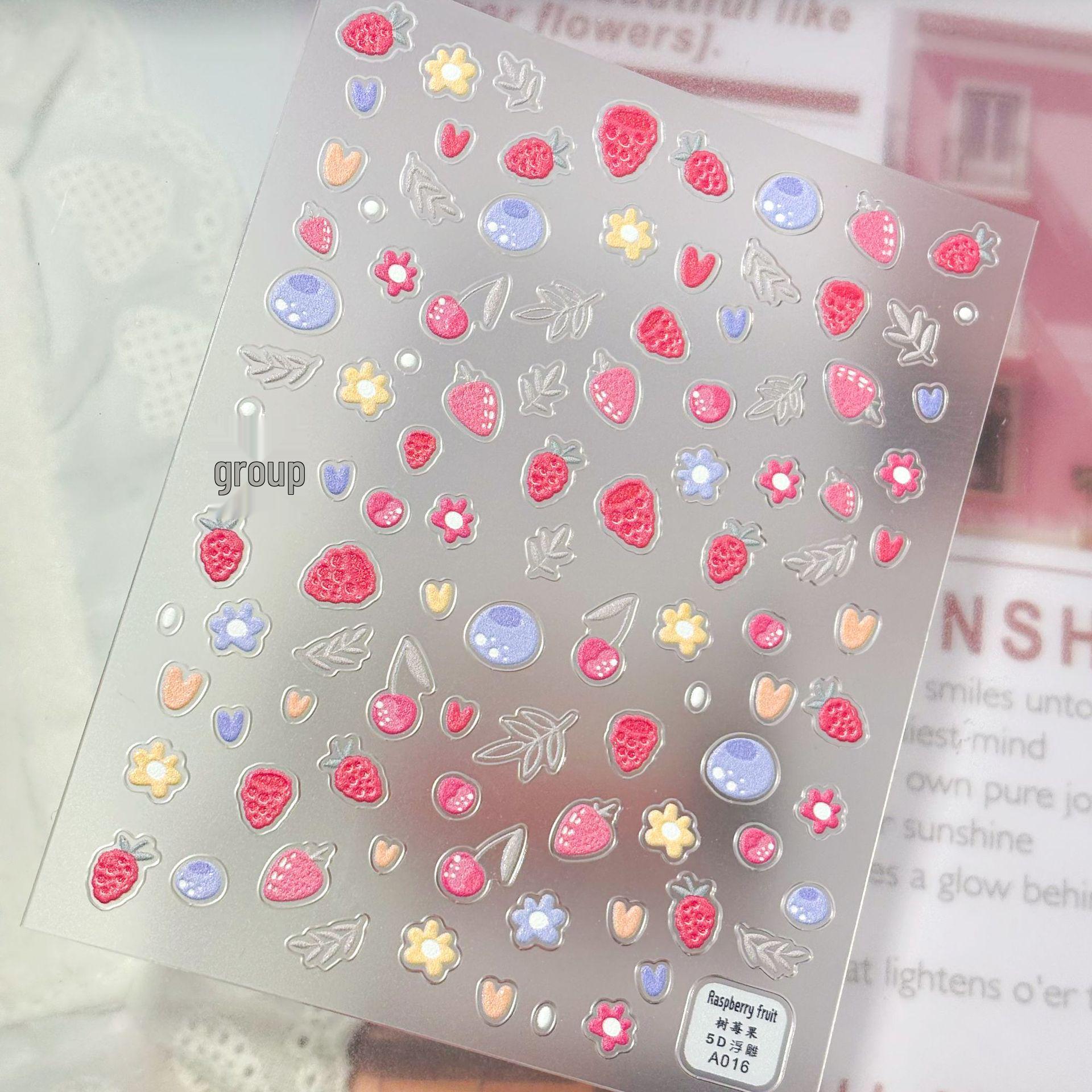 5D Embossed Pink Strawberry Nail Art Stickers - Dopamine Girly Ins Style
5D Embossed Pink Strawberry Nail Art Stickers - Dopamine Girly Ins Style
