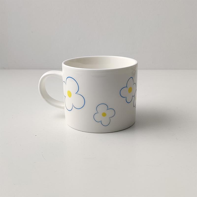 Ins Завтрак Цветок Керамическая Тарелка Плоская Корейская Круглая 8-дюймовая Салатница Поверхглазурованная Десерт Кухонные Принадлежности 8 inches