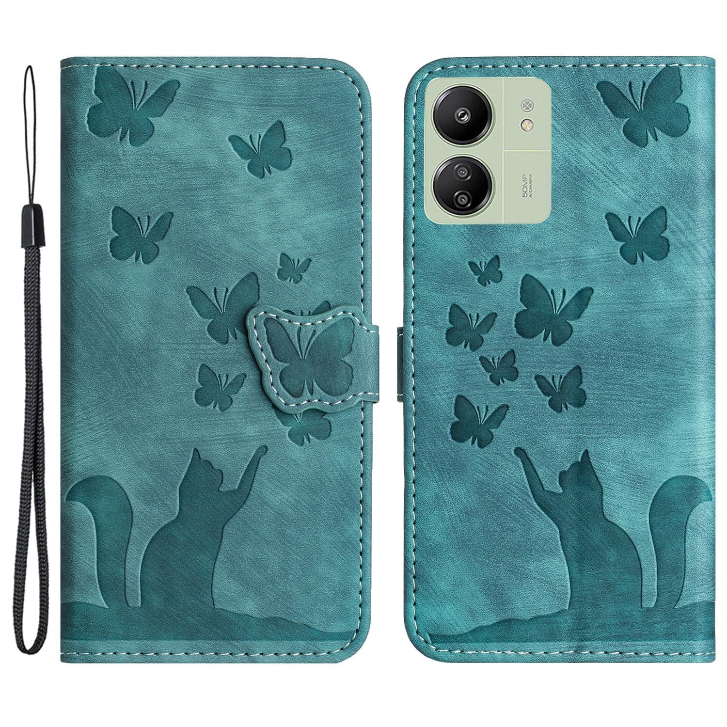 For Xiaomi Redmi 13C 4G/5G/13R 5G/Poco M6 5G/Poco C65 4G Case Cat Butterfly Imprinted Leather Magnetic Clasp Phone Cover Green
For Xiaomi Redmi 13C 4G/5G/13R 5G/Poco M6 5G/Poco C65 4G Case Cat Butterfly Imprinted Leather Magnetic Clasp Phone Cover Green