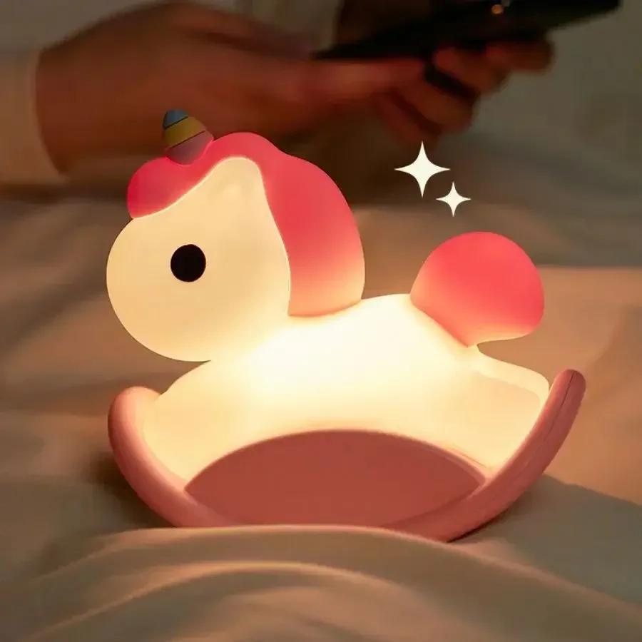 Cute Horse Silicone Animal Dimmable Night Light USB Rechargeable Lamp Eye Protection for Bedroom Kid Room Bedside Decor Lighting рожевий
Cute Horse Silicone Animal Dimmable Night Light USB Rechargeable Lamp Eye Protection for Bedroom Kid Room Bedside Decor Lighting рожевий