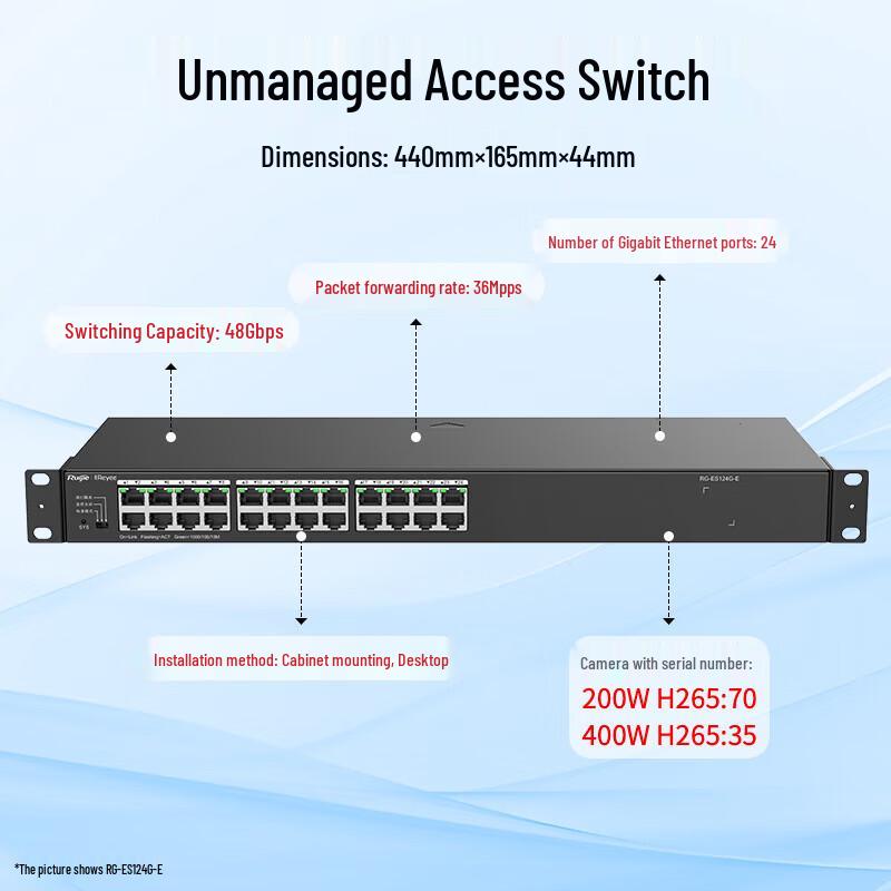 Ruijie 24-Port Gigabit Unmanaged Switch RG-ES124G-E
Ruijie 24-Port Gigabit Unmanaged Switch RG-ES124G-E
