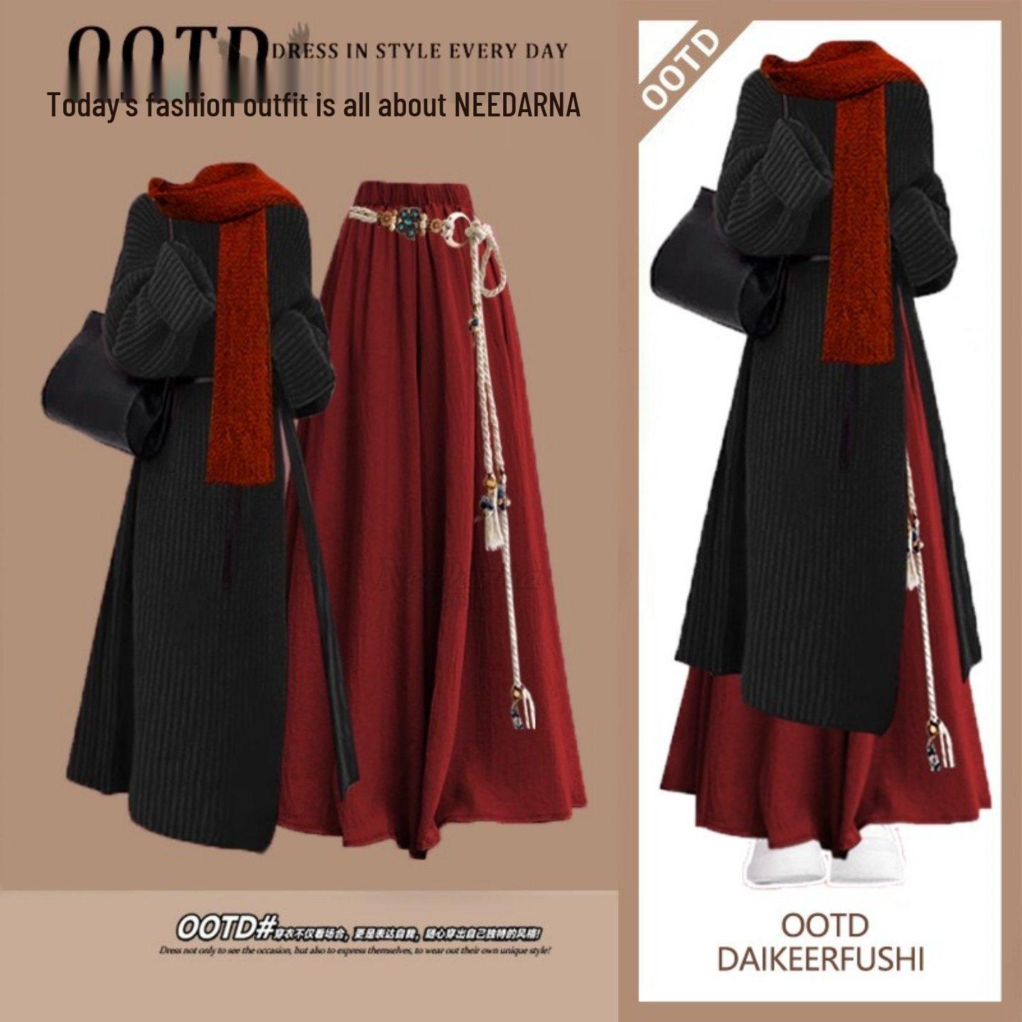 New Year s High-End Women s Two-Piece Set: Mid-Length Knit Skirt & Slimming Slit Wide-Leg Pants S (Recommended for 40-48 kg)
New Year s High-End Women s Two-Piece Set: Mid-Length Knit Skirt & Slimming Slit Wide-Leg Pants S (Recommended for 40-48 kg)