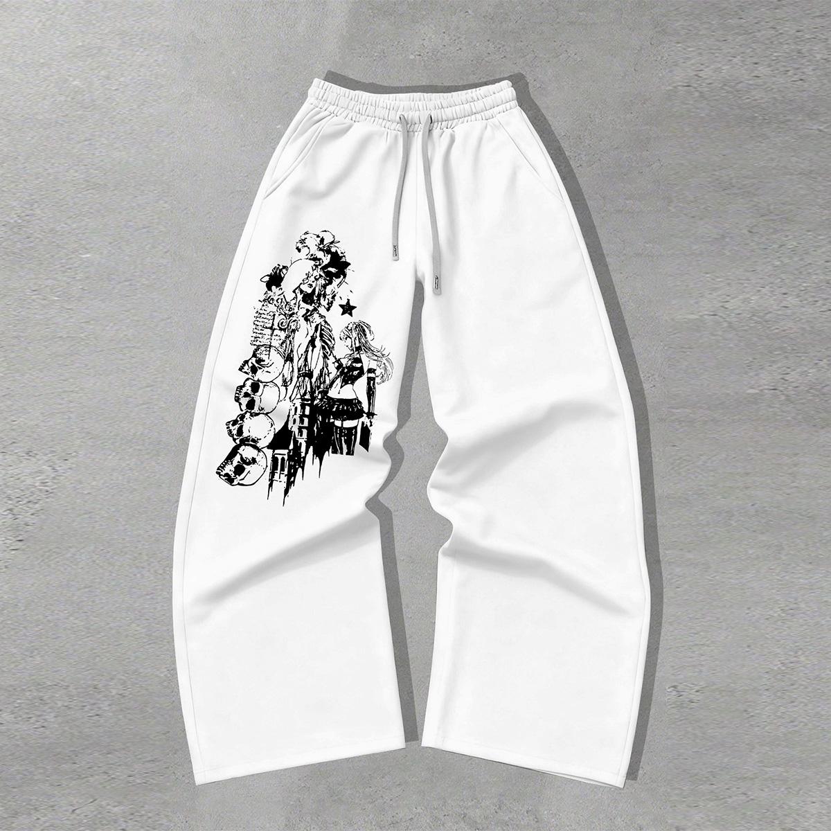 Oversized Skull Anime Print Wide-Leg Pants | American Streetwear Drawstring Sweatpants | Trendy Brand Loose-Fit Drapey Floor-Length Pants XXL білий
Oversized Skull Anime Print Wide-Leg Pants | American Streetwear Drawstring Sweatpants | Trendy Brand Loose-Fit Drapey Floor-Length Pants XXL білий