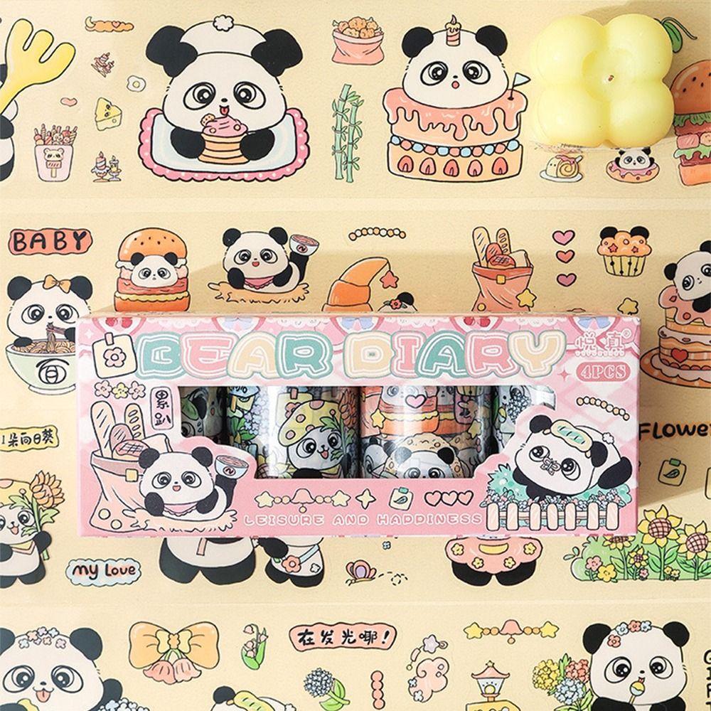 4 Rolls Creative Cute Panda Stationery Stickers Kawaii Decorative Tape Journaling Panda
4 Rolls Creative Cute Panda Stationery Stickers Kawaii Decorative Tape Journaling Panda