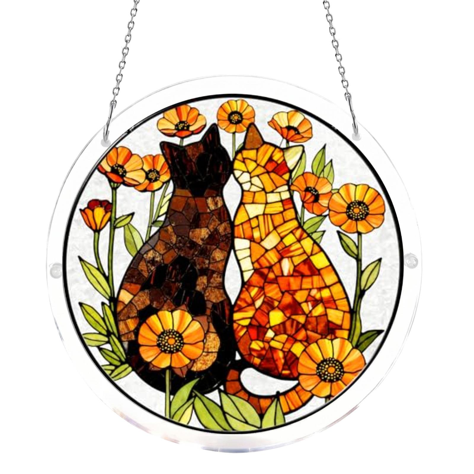 Round Acrylic Sun Catcher with Mosaic Cat Design Hanging Window Decoration Indoor Outdoor Use with Chain for Home Garden One Size
Round Acrylic Sun Catcher with Mosaic Cat Design Hanging Window Decoration Indoor Outdoor Use with Chain for Home Garden One Size