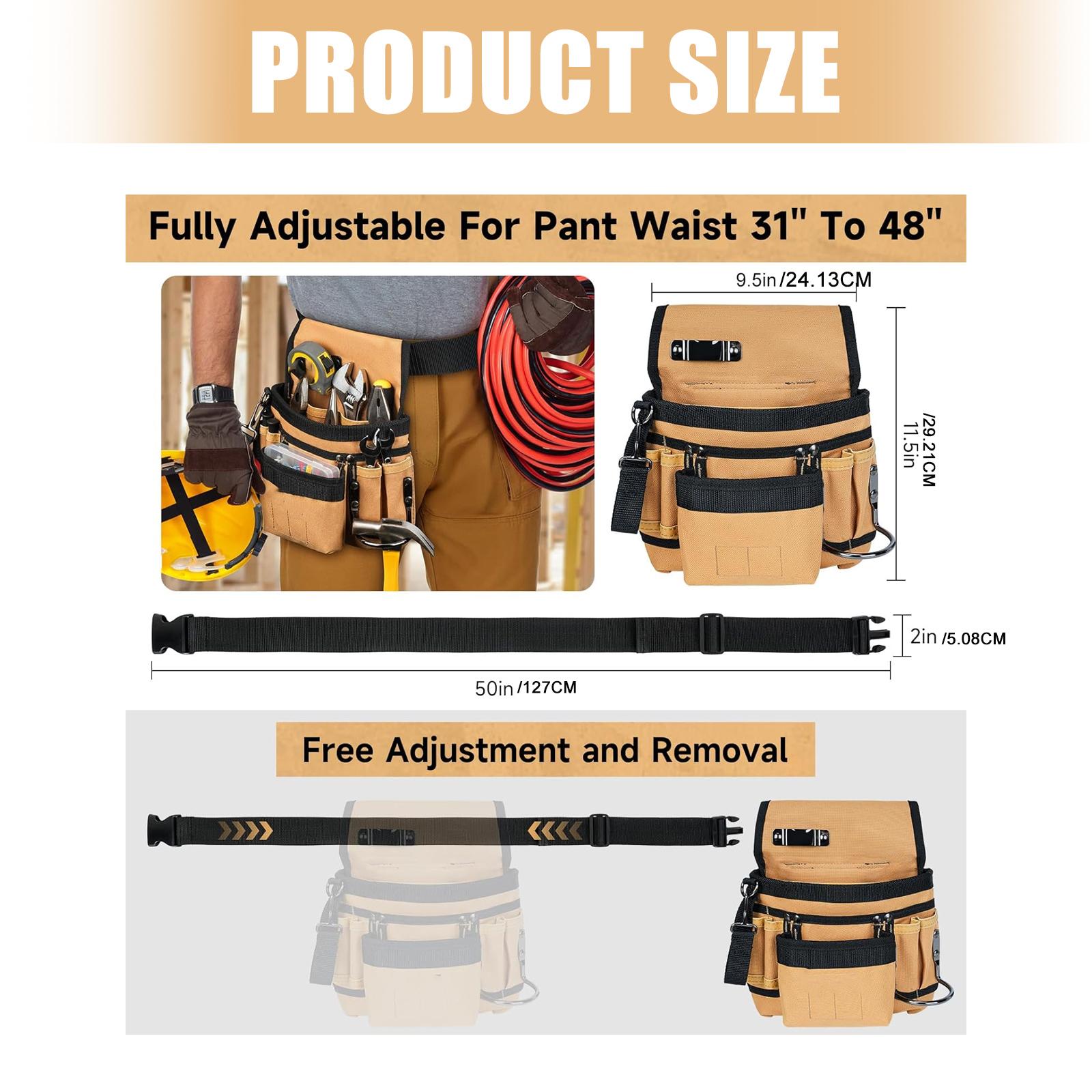 Tool Belt Featuring Detachable Bags And Wide Belt Reduces Fatigue Reinforced Fabric Tool Pouches Adjustable 1
Tool Belt Featuring Detachable Bags And Wide Belt Reduces Fatigue Reinforced Fabric Tool Pouches Adjustable 1