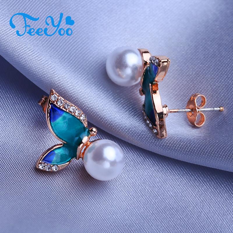 FEEYOO Бабочка Шпилька Серьги Женщины Девушки Мода Розовое золото Цвет Симпатичная Милая бабочка Серьги Ювелирные изделия Подарок
FEEYOO Бабочка Шпилька Серьги Женщины Девушки Мода Розовое золото Цвет Симпатичная Милая бабочка Серьги Ювелирные изделия Подарок