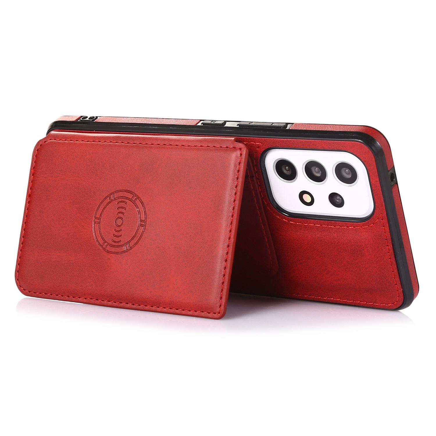 For Samsung Galaxy A53 5G Phone Shockproof Case PU Leather+TPU Card Holder Kickstand Design Back Cover Support Magnetic Car Mount Red
For Samsung Galaxy A53 5G Phone Shockproof Case PU Leather+TPU Card Holder Kickstand Design Back Cover Support Magnetic Car Mount Red
