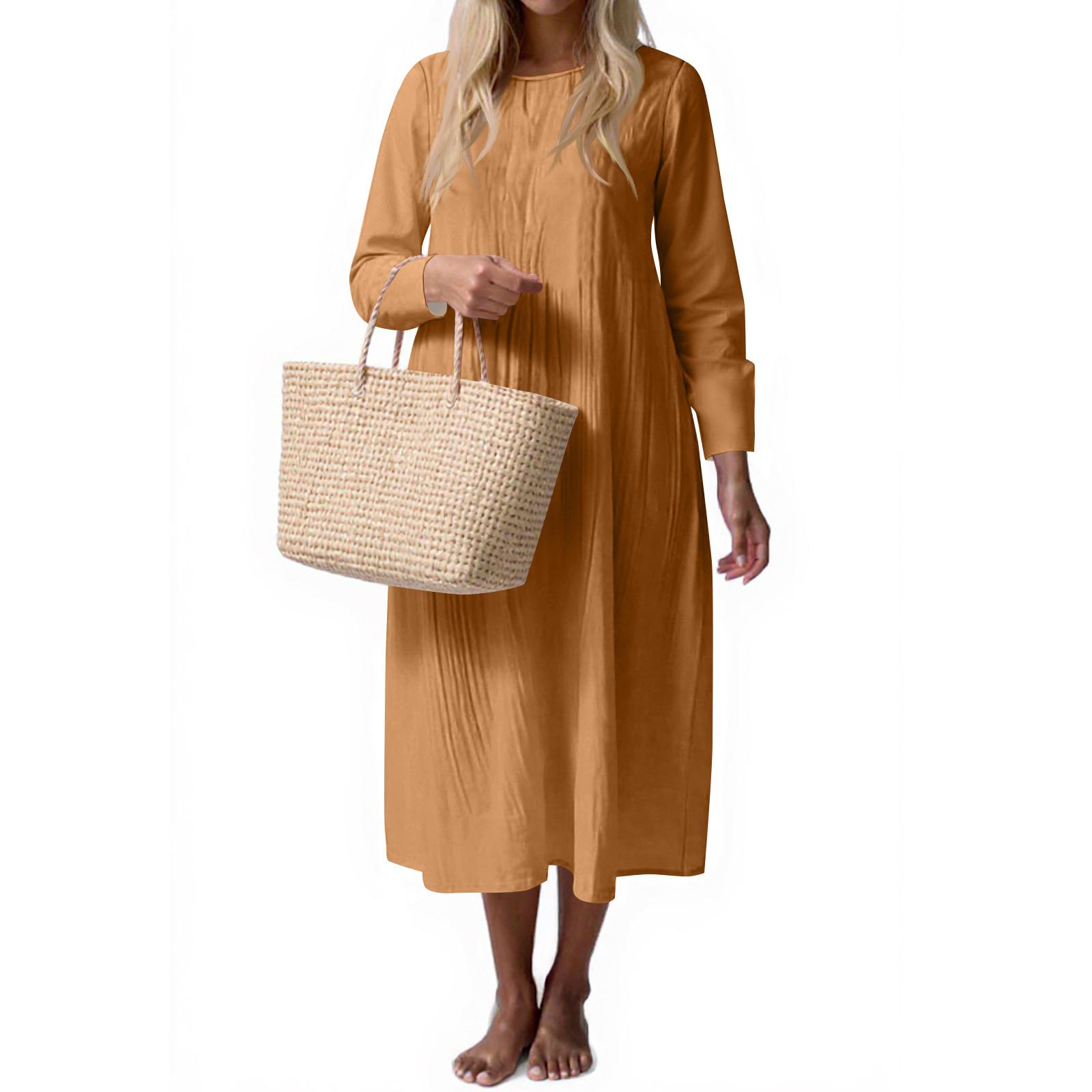 Женское модное повседневное платье без рукавов с круглым вырезом, однотонное, элегантное, темпераментное XL оранжевый
Женское модное повседневное платье без рукавов с круглым вырезом, однотонное, элегантное, темпераментное XL оранжевый