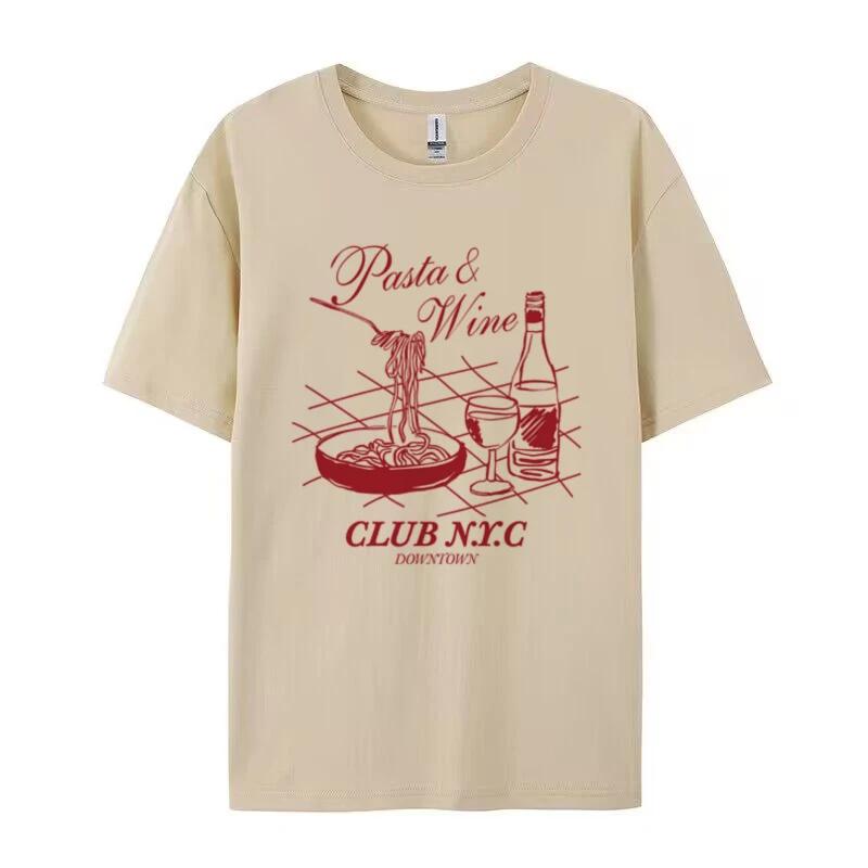 Women Retro Aesthetic Pasta Wine Club T Shirt Cute Italian Food TShirt Cute La Dolce Vita Graphic Tees Unisex Loose Fashion Top 4XL
Women Retro Aesthetic Pasta Wine Club T Shirt Cute Italian Food TShirt Cute La Dolce Vita Graphic Tees Unisex Loose Fashion Top 4XL