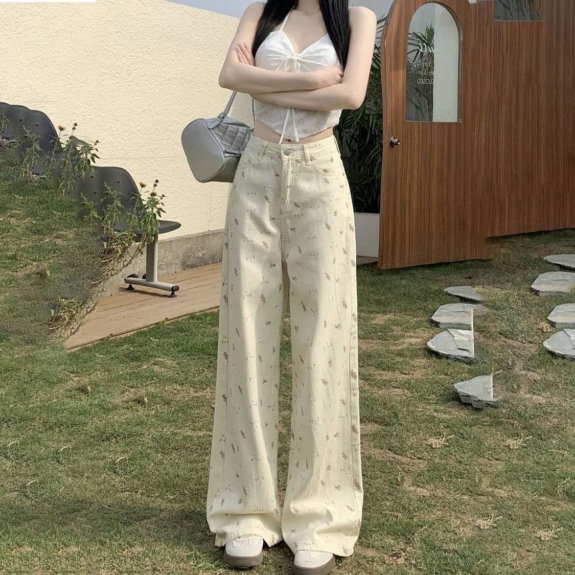 Bear Print Straight-Leg Autumn Jeans for Women - High-Waisted American Niche Wide-Leg Slimming Loose White Trousers 2XL
Bear Print Straight-Leg Autumn Jeans for Women - High-Waisted American Niche Wide-Leg Slimming Loose White Trousers 2XL