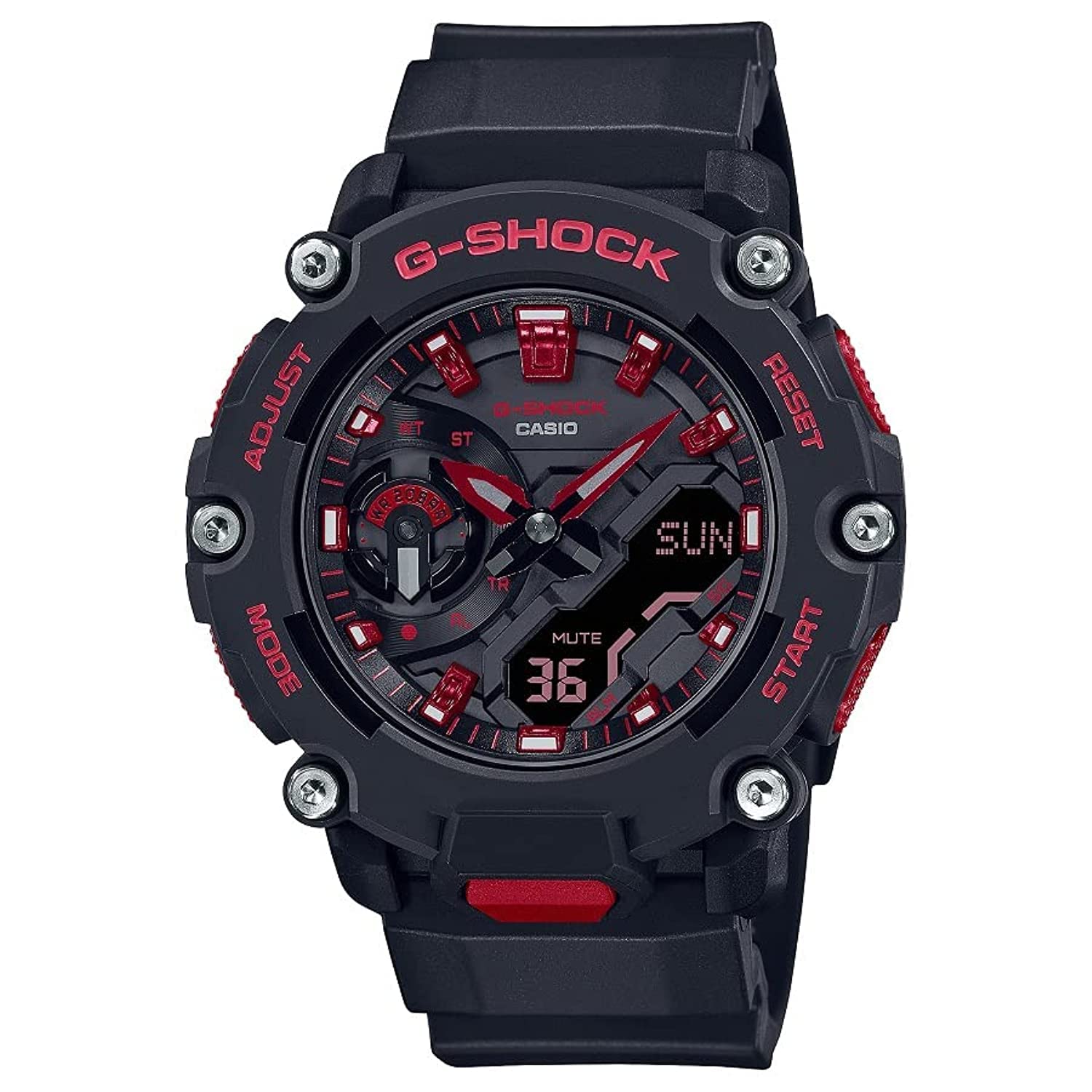 Casio Men s Watch G-Shock Analog Digital Black and Fiery Red Black Dial Resin Band GA-2200BNR-1ADR Black Strap, Black///White, Strap
Casio Men s Watch G-Shock Analog Digital Black and Fiery Red Black Dial Resin Band GA-2200BNR-1ADR Black Strap, Black///White, Strap
