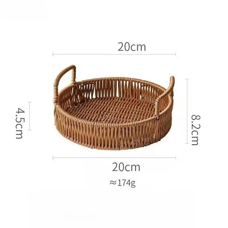 Multi-functional Round Plastic Faux Rattan Storage Baskets Desktop Woven Trays with Handles 20/25/30cm Serving Tray Home Decor
Multi-functional Round Plastic Faux Rattan Storage Baskets Desktop Woven Trays with Handles 20/25/30cm Serving Tray Home Decor