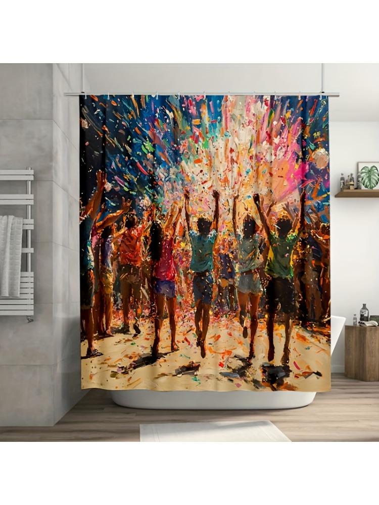 1Pc Vibrant Celebration Shower Curtain, Space Theme, Durable Polyester,With Hooks, Machine Washable, For Bathroom & Window Decor W60H190(CM)-1 Pcs
1Pc Vibrant Celebration Shower Curtain, Space Theme, Durable Polyester,With Hooks, Machine Washable, For Bathroom & Window Decor W60H190(CM)-1 Pcs