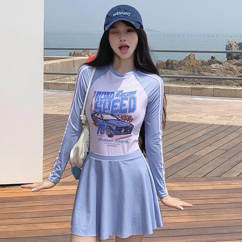 Swimsuit Women s Long-sleeved One-piece Sunscreen Diving Suit Sports Racing Locomotive Conservative Slimming Skin-covering Swimwear XL сине серый
Swimsuit Women s Long-sleeved One-piece Sunscreen Diving Suit Sports Racing Locomotive Conservative Slimming Skin-covering Swimwear XL сине серый