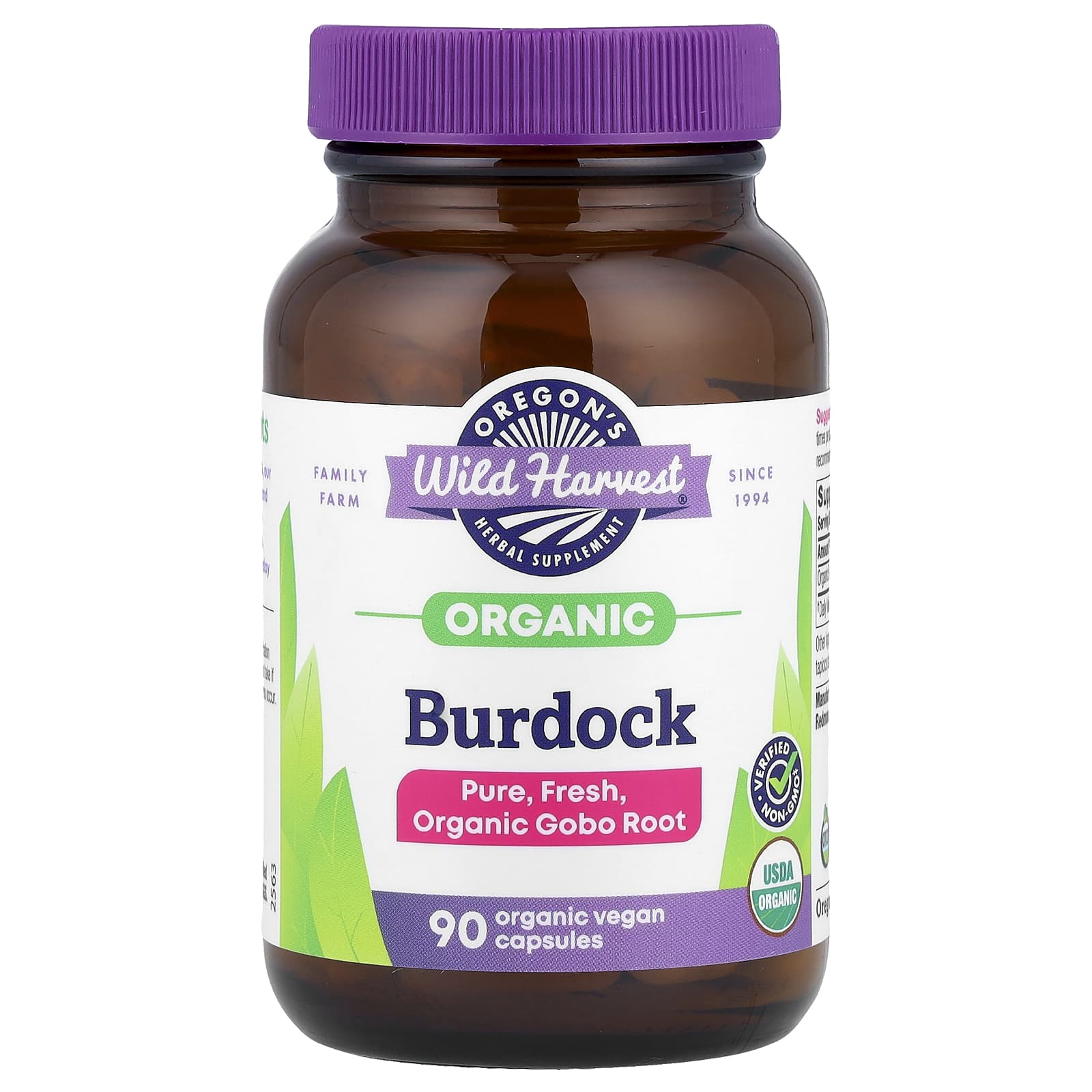 Oregon S Wild Harvest, Organic Burdock, Organic Veggie Caps, 90 Count (450Mg/Capsule)
Oregon S Wild Harvest, Organic Burdock, Organic Veggie Caps, 90 Count (450Mg/Capsule)