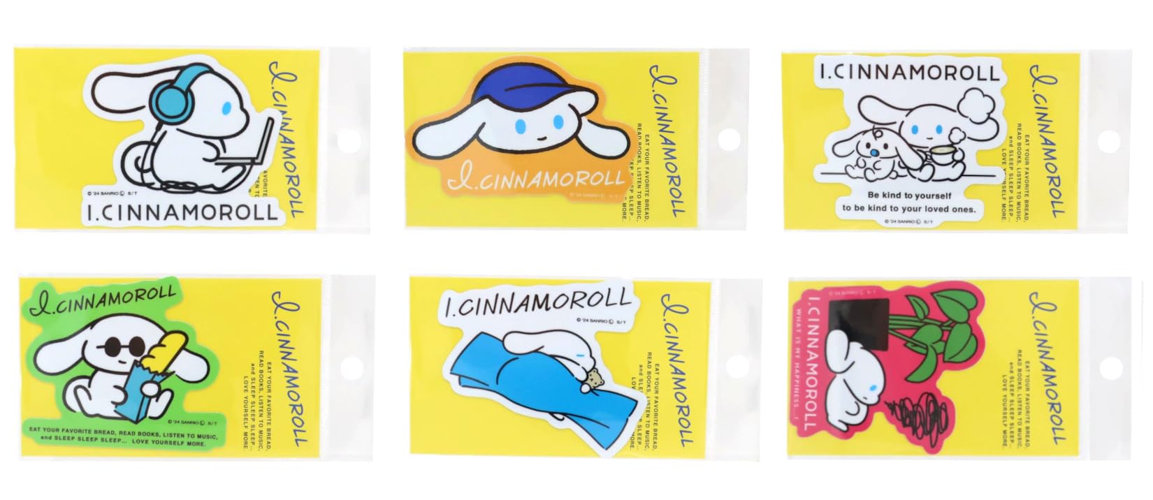 Cinnamoroll sticker set of 6 cinnamon 8cm Small Planet die-cut (Aicinamoroll PC, face, & milk, baguette, nap, thinking) approx.
Cinnamoroll sticker set of 6 cinnamon 8cm Small Planet die-cut (Aicinamoroll PC, face, & milk, baguette, nap, thinking) approx.
