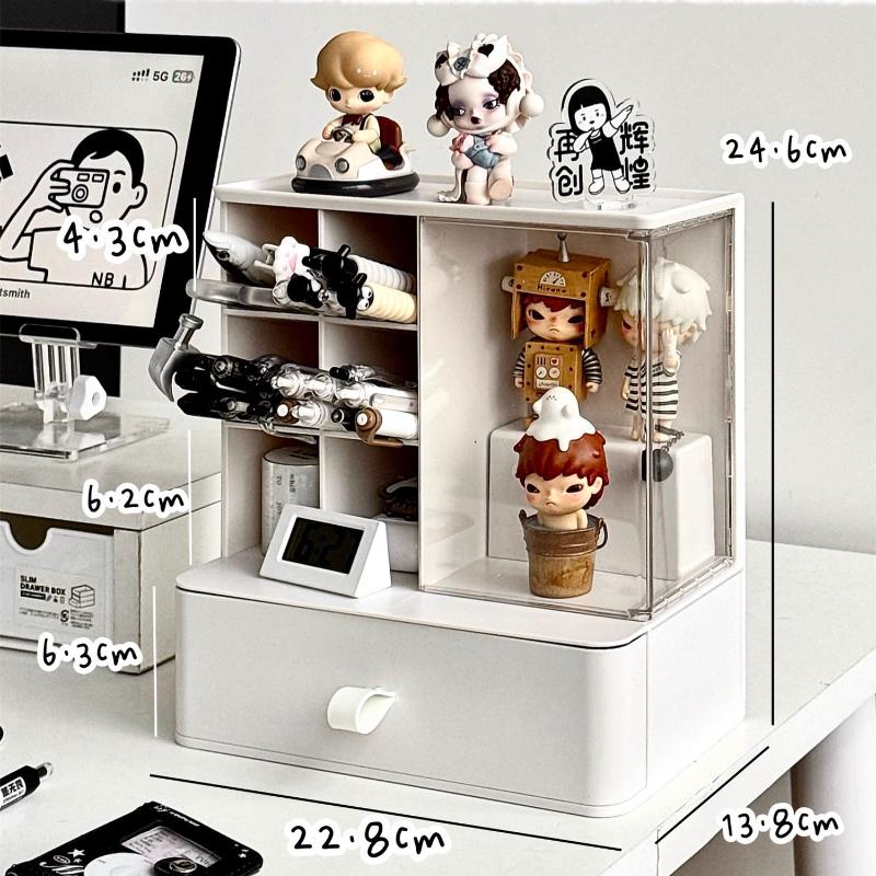 2 in 1 Desktop Stationery Organizer Storage Box Acrylic Transparent Figure Doll Display Box Single Small Ornaments Storage Rack білий
2 in 1 Desktop Stationery Organizer Storage Box Acrylic Transparent Figure Doll Display Box Single Small Ornaments Storage Rack білий