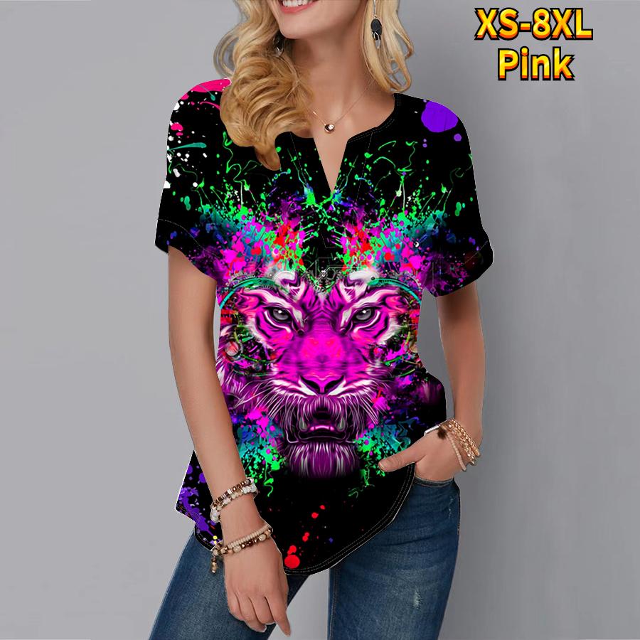 Женская летняя футболка «Взгляд тигра» с принтом, футболки с короткими рукавами, повседневные топы с принтом, маленький v-образный вырез с короткими рукавами 6XL
Женская летняя футболка «Взгляд тигра» с принтом, футболки с короткими рукавами, повседневные топы с принтом, маленький v-образный вырез с короткими рукавами 6XL