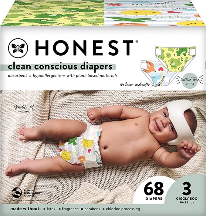 Подгузники Honest Company Baby, размер 3, 68 штук, рисунок лягушки Sunshine, без добавок (Тип ленты) (7~12 кг) &
Подгузники Honest Company Baby, размер 3, 68 штук, рисунок лягушки Sunshine, без добавок (Тип ленты) (7~12 кг) &