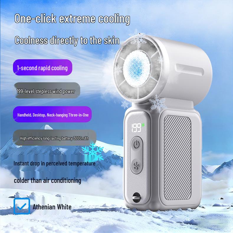 Ice Cooling Handheld Fan: 199-Speed USB Rechargeable with Digital Display and Long Battery Life Standard
Ice Cooling Handheld Fan: 199-Speed USB Rechargeable with Digital Display and Long Battery Life Standard
