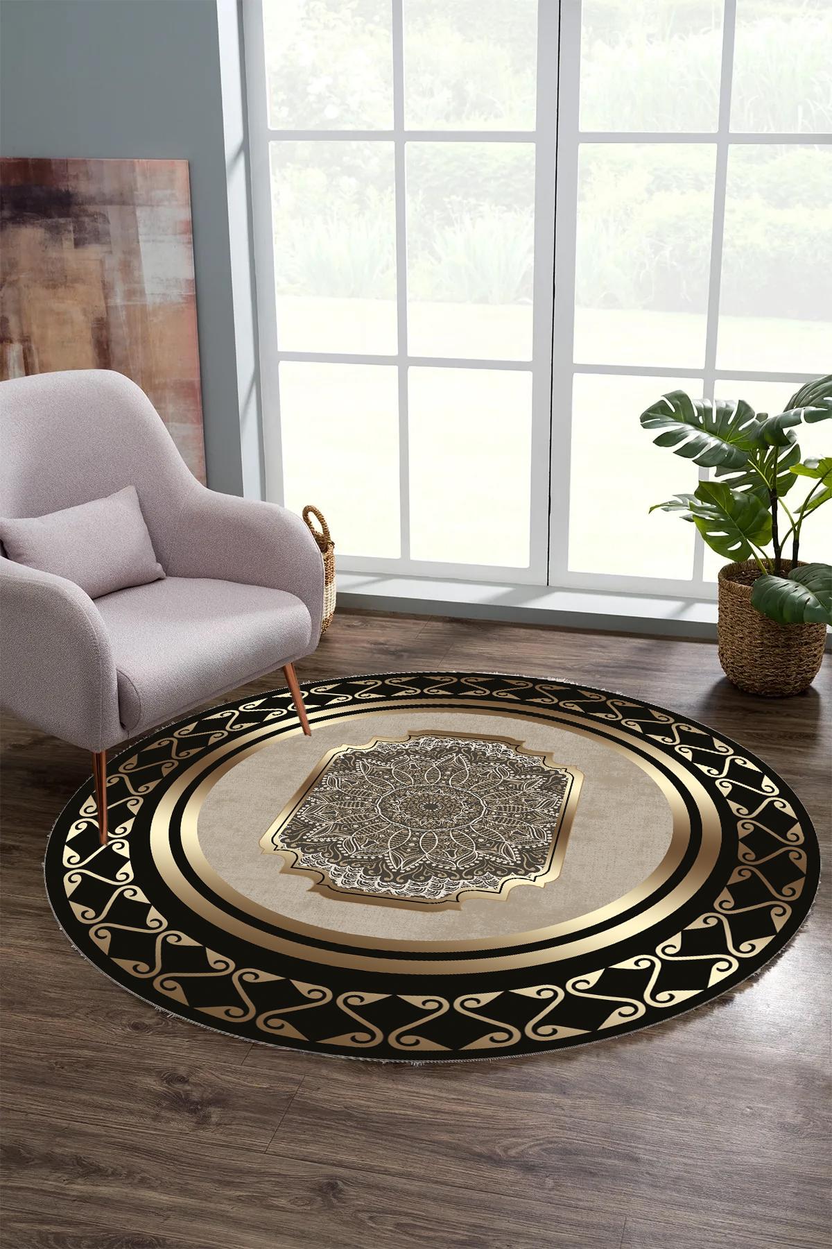 YTRHOME Home Modern Y-E1087 Нескользящее точечное основание с цифровой печатью, круглый ковер для гостиной, кухни, прихожей и напольный коврик 60 x 60 чёрный/серый
YTRHOME Home Modern Y-E1087 Нескользящее точечное основание с цифровой печатью, круглый ковер для гостиной, кухни, прихожей и напольный коврик 60 x 60 чёрный/серый