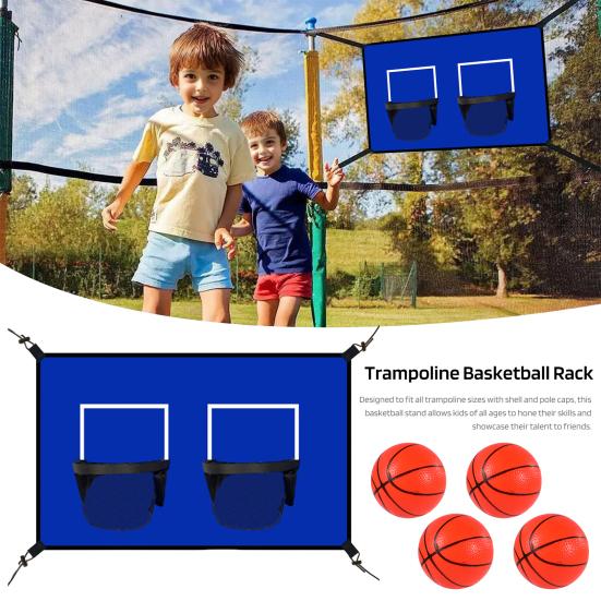 Trampoline Basketball Hoop Attachment Indoor Outdoor Trampoline Double Basket Rim with 4 Balls Pump Trampoline Basketball Goal Game Accessories 1pc
Trampoline Basketball Hoop Attachment Indoor Outdoor Trampoline Double Basket Rim with 4 Balls Pump Trampoline Basketball Goal Game Accessories 1pc