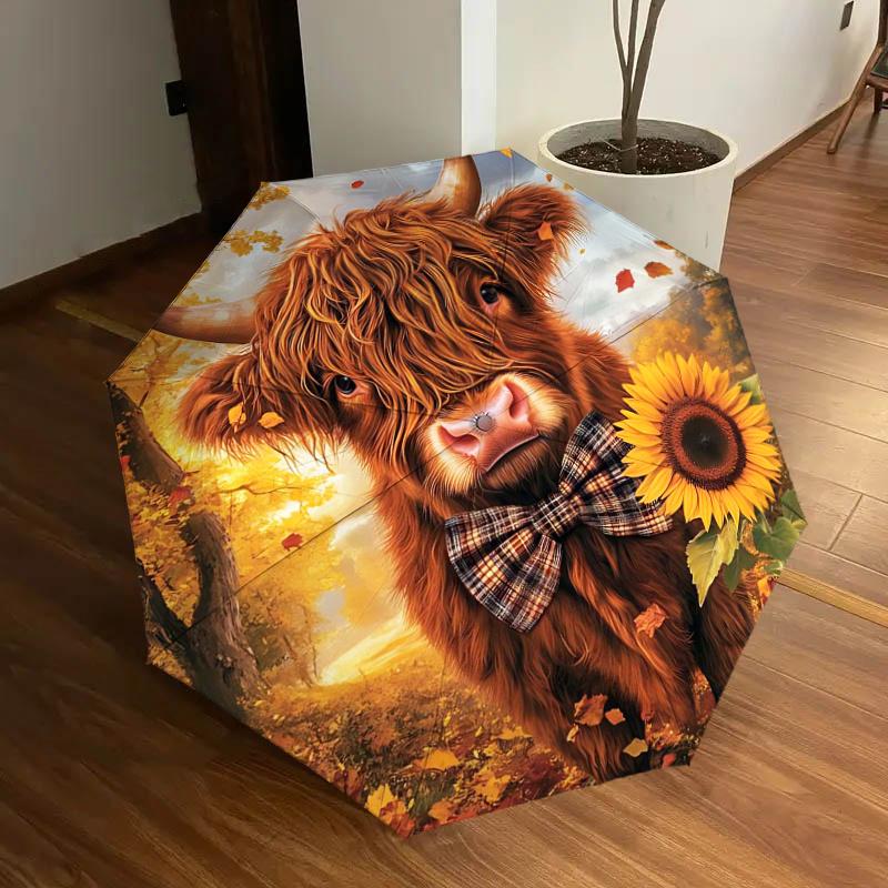 Autumn Bow Tie Highland Cow Sunflower Print Umbrella - Portable Folding Design, Iron Frame, Outdoor Rain Gear, Festival Gift for Fans, Trave
Autumn Bow Tie Highland Cow Sunflower Print Umbrella - Portable Folding Design, Iron Frame, Outdoor Rain Gear, Festival Gift for Fans, Trave