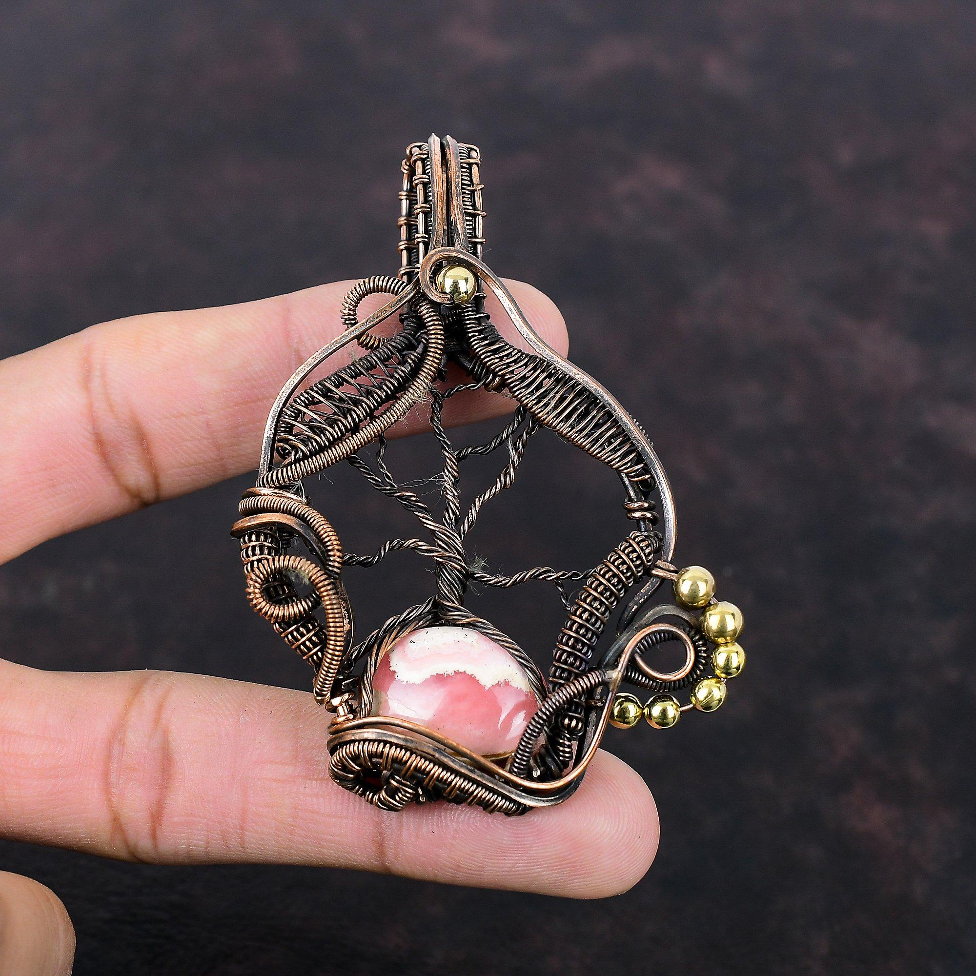 Tree Of Life Rhodochrosite Pendant Copper Wire Wrapped Pendant Gemstone Pendant Very Pretty Copper Jewelry Anniversary Gift Handmade Jewelry
Tree Of Life Rhodochrosite Pendant Copper Wire Wrapped Pendant Gemstone Pendant Very Pretty Copper Jewelry Anniversary Gift Handmade Jewelry