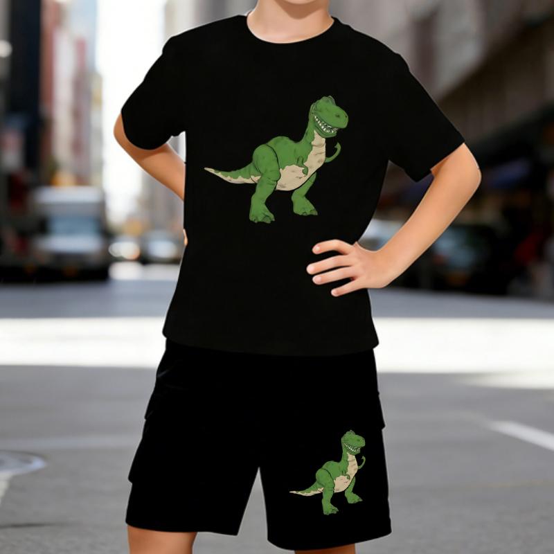 Boys 2 Piece Cartoon Dinosaur Printed Outfit, Short Sleeve T-Shirt and Shorts Set for Kids Age 5-14,Black , White Sporty Casual Summer Clothes 5-6 Years чёрный
Boys 2 Piece Cartoon Dinosaur Printed Outfit, Short Sleeve T-Shirt and Shorts Set for Kids Age 5-14,Black , White Sporty Casual Summer Clothes 5-6 Years чёрный
