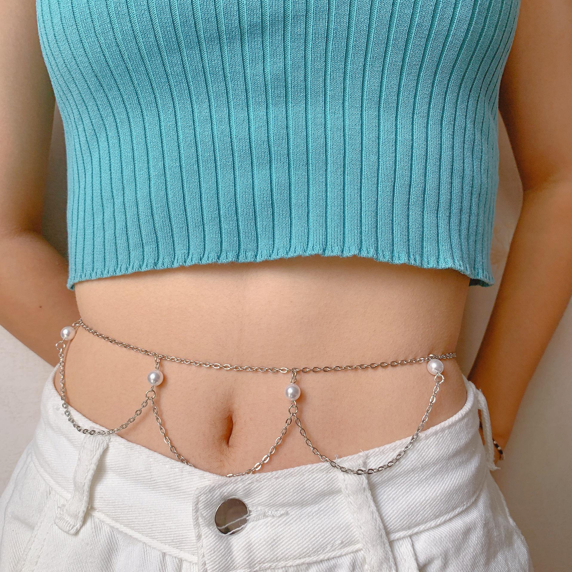 Elegant Pearl Tassel Waist Chain - Trendy Beach Crossover Body Accessory for Women
Elegant Pearl Tassel Waist Chain - Trendy Beach Crossover Body Accessory for Women
