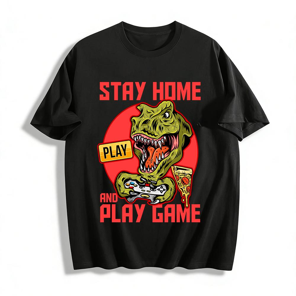 Stay Home Play Game Dinosaur Print Tshirt Casual Gamer Top Pure cotton T-shirt XXS
Stay Home Play Game Dinosaur Print Tshirt Casual Gamer Top Pure cotton T-shirt XXS