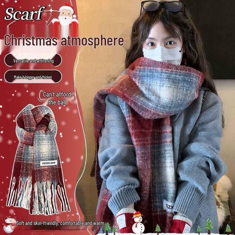 Korean Pink Plaid Tassel Scarf for Women: Thick, Warm, College Style Shawl/Neck Warmer for Autumn/Winter
Korean Pink Plaid Tassel Scarf for Women: Thick, Warm, College Style Shawl/Neck Warmer for Autumn/Winter