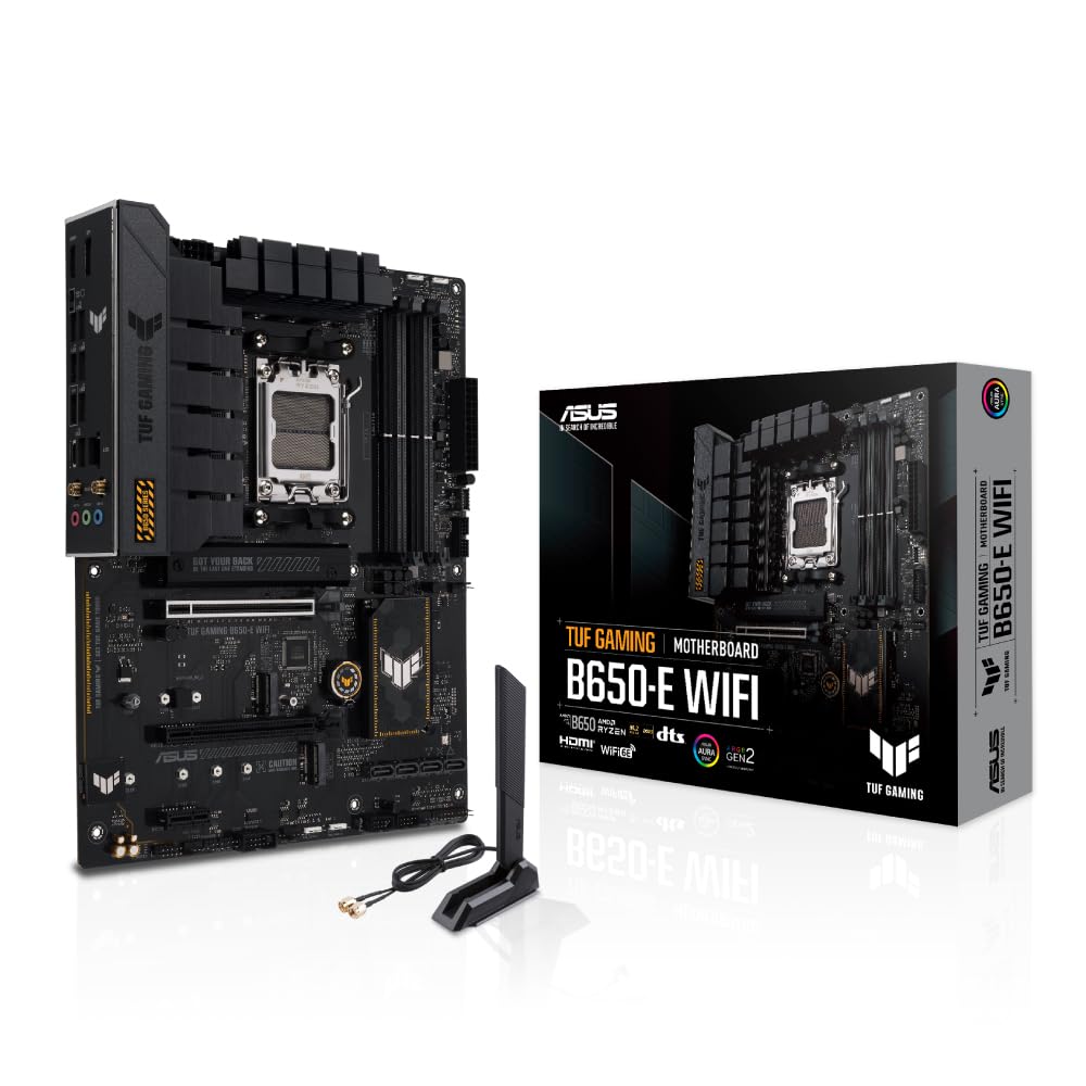 ASUS TUF GAMING WIFI Серія AMD Ryzen 7000, сумісна з AM5, B650, оснащена авторизованим дистриб’ютором ATX, материнська плата B650-E/домашня чорний
ASUS TUF GAMING WIFI Серія AMD Ryzen 7000, сумісна з AM5, B650, оснащена авторизованим дистриб’ютором ATX, материнська плата B650-E/домашня чорний
