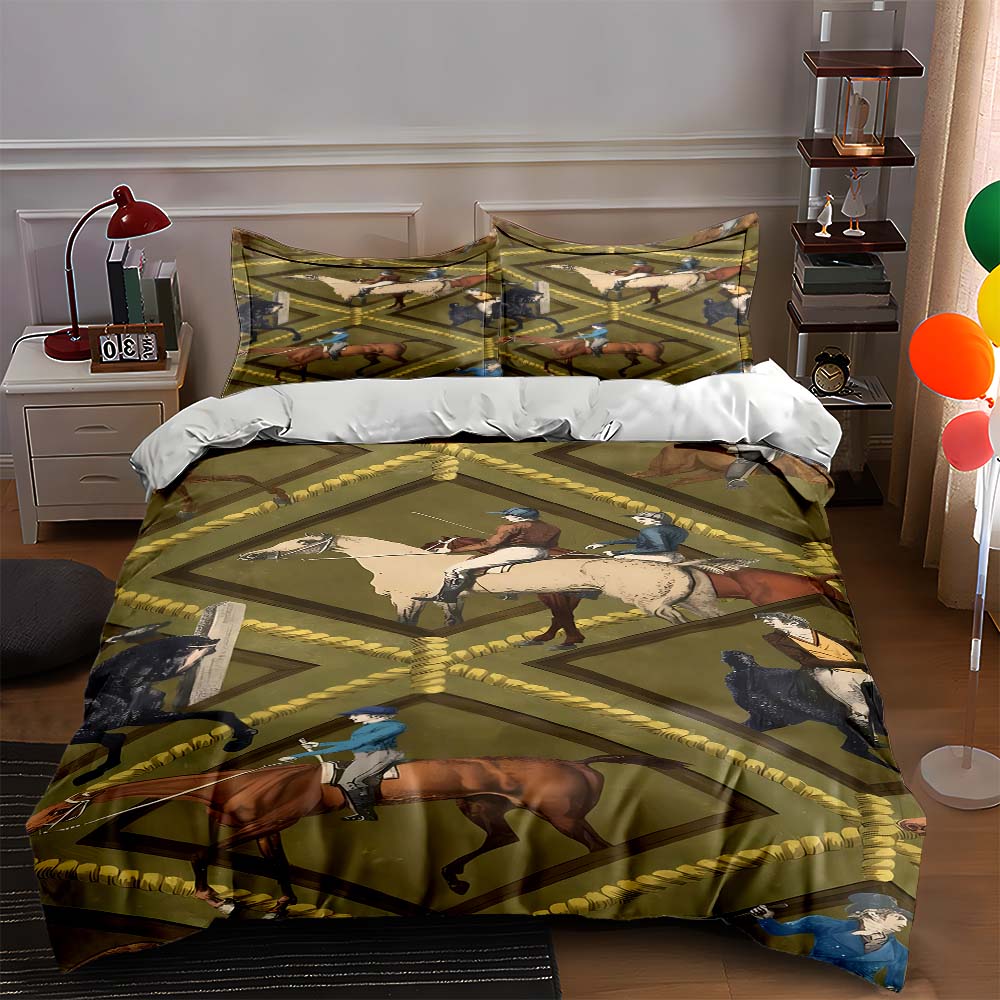 Equestrian-themed design Bedding Duvet cover sets Duvet covers Pillowcases gifts (1 * Duvet Cover 2 * Pillowcases, without duvet insert) 135x200cm
Equestrian-themed design Bedding Duvet cover sets Duvet covers Pillowcases gifts (1 * Duvet Cover 2 * Pillowcases, without duvet insert) 135x200cm