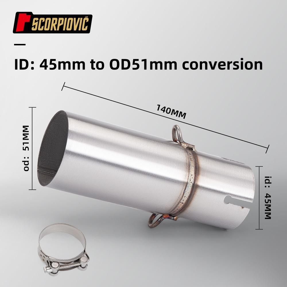 Motorcycle Exhaust Pipe Modification Exhaust Middle Section 28-32-38-45mm Adapter 51mm Exhaust Section non-destructive Install Mid-pipe
Motorcycle Exhaust Pipe Modification Exhaust Middle Section 28-32-38-45mm Adapter 51mm Exhaust Section non-destructive Install Mid-pipe
