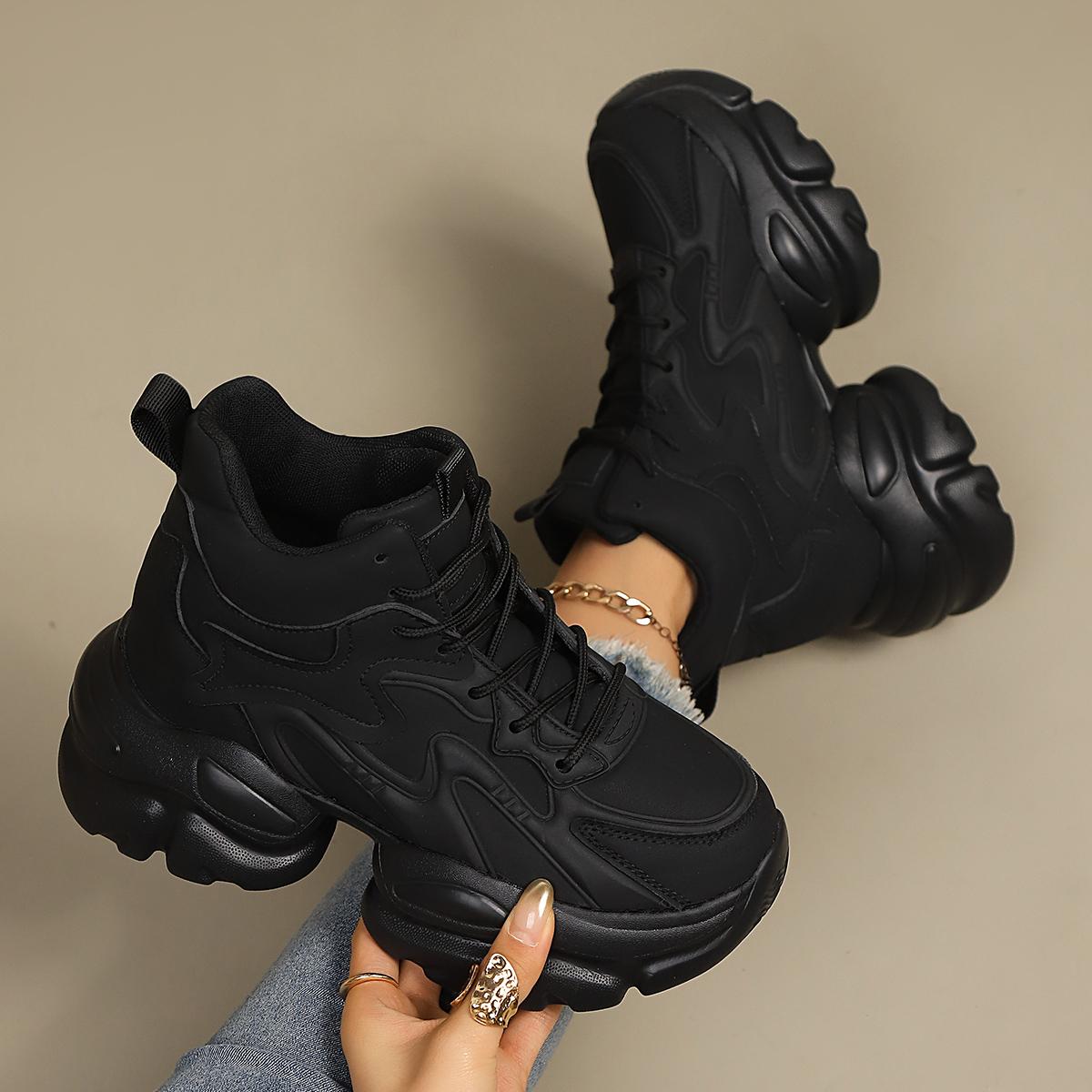 TUINANLE Women Walking Sneakers Lace-up High Platform Chunky Shoes Breathable Leather Shoes Wedge Heels Casual Sneakers 38 чорний
TUINANLE Women Walking Sneakers Lace-up High Platform Chunky Shoes Breathable Leather Shoes Wedge Heels Casual Sneakers 38 чорний