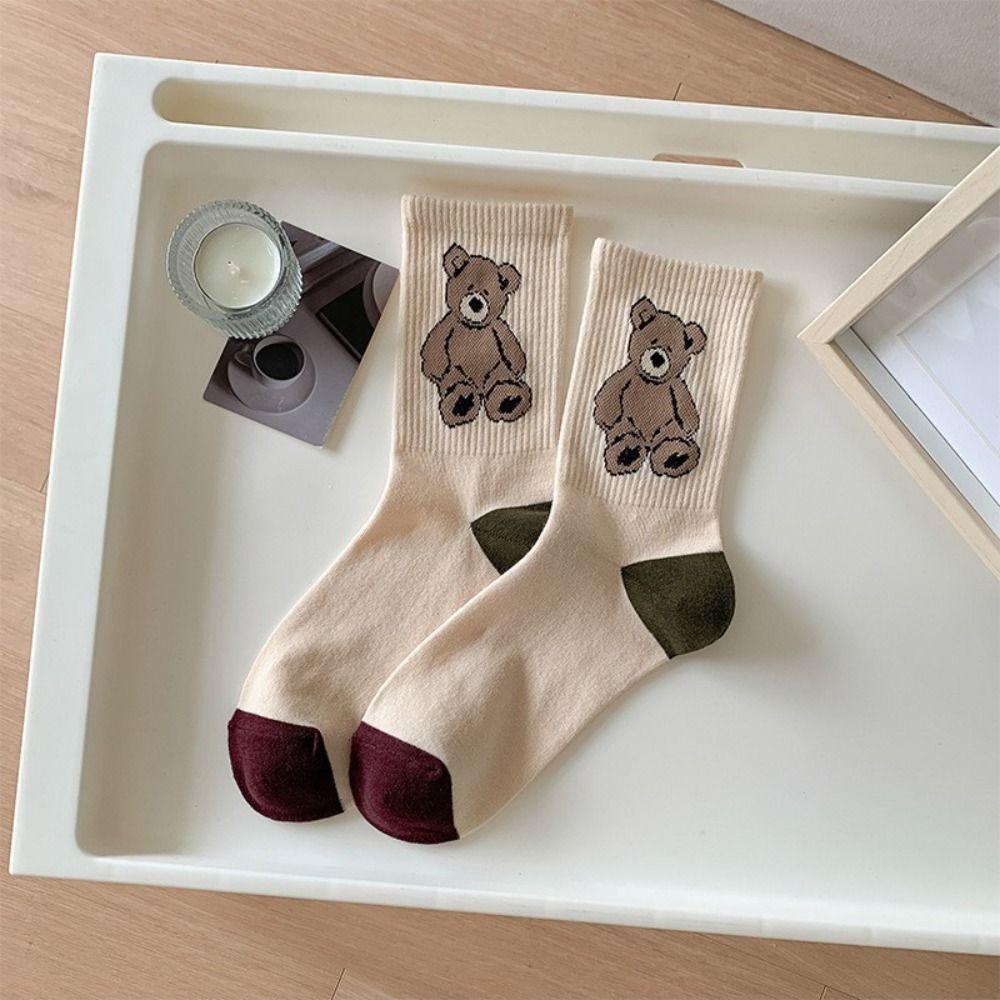 4Pairs Brown Series Korean Style Socks Bear Pattern Middle Tube Hosiery Spring/Fall 4 Pairs
4Pairs Brown Series Korean Style Socks Bear Pattern Middle Tube Hosiery Spring/Fall 4 Pairs